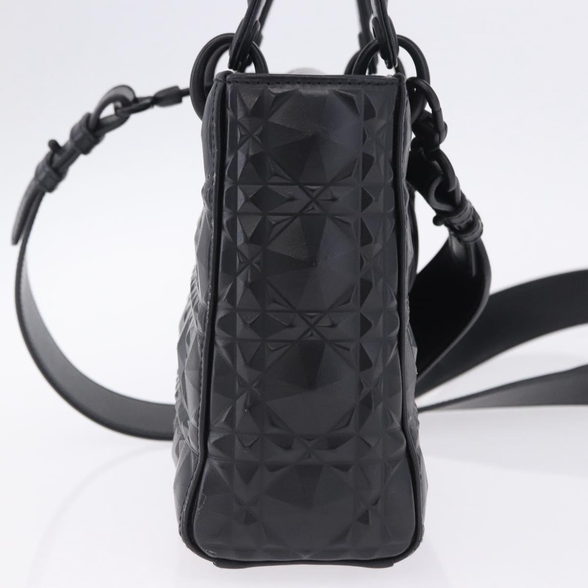 Christian Dior Canage Hand Bag Leather 2way Black Auth ka6141SAV