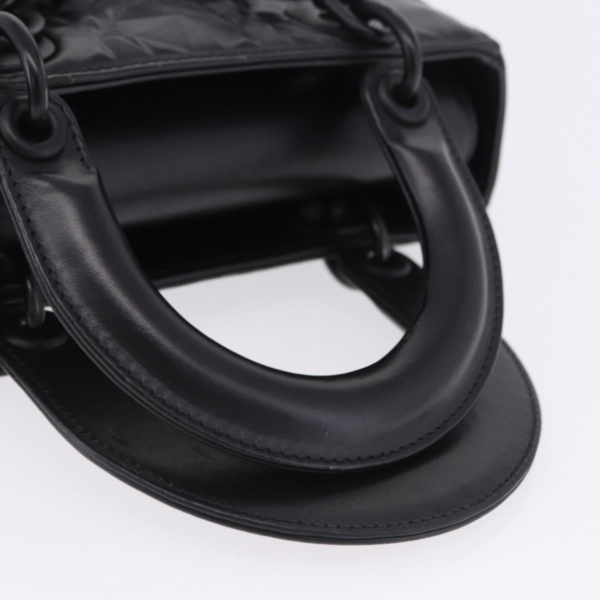 Christian Dior Canage Hand Bag Leather 2way Black Auth ka6141SAV