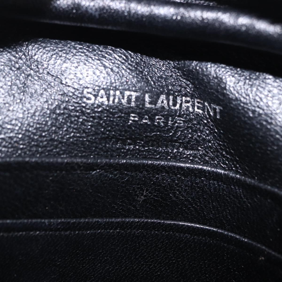 SAINT LAURENT Shoulder Bag Leather Black Silver 457574 Auth ka6144M