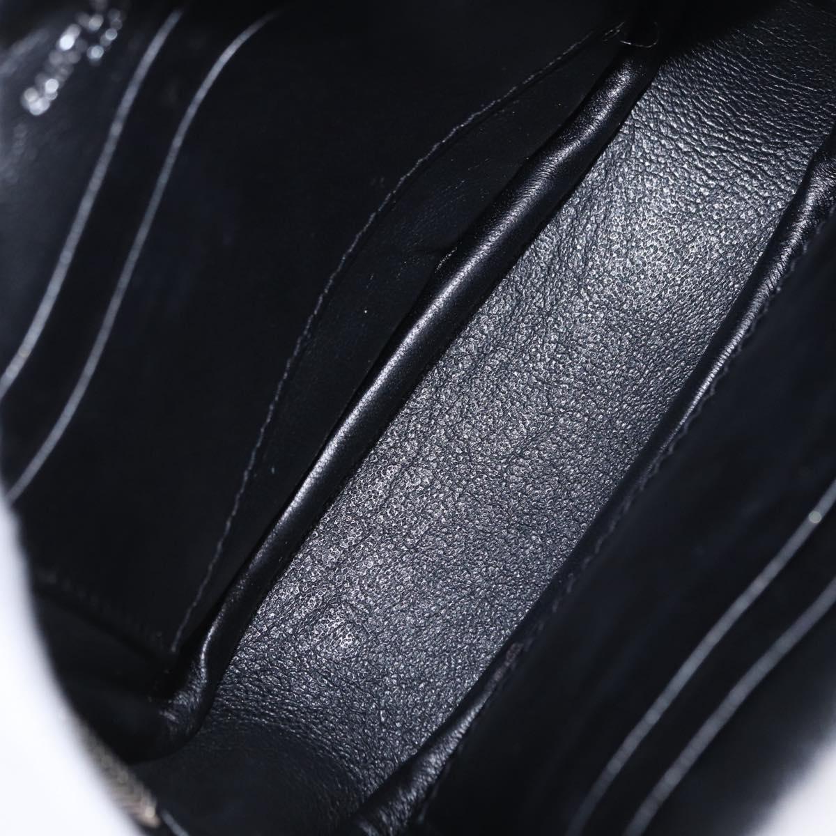 SAINT LAURENT Shoulder Bag Leather Black Silver 457574 Auth ka6144M