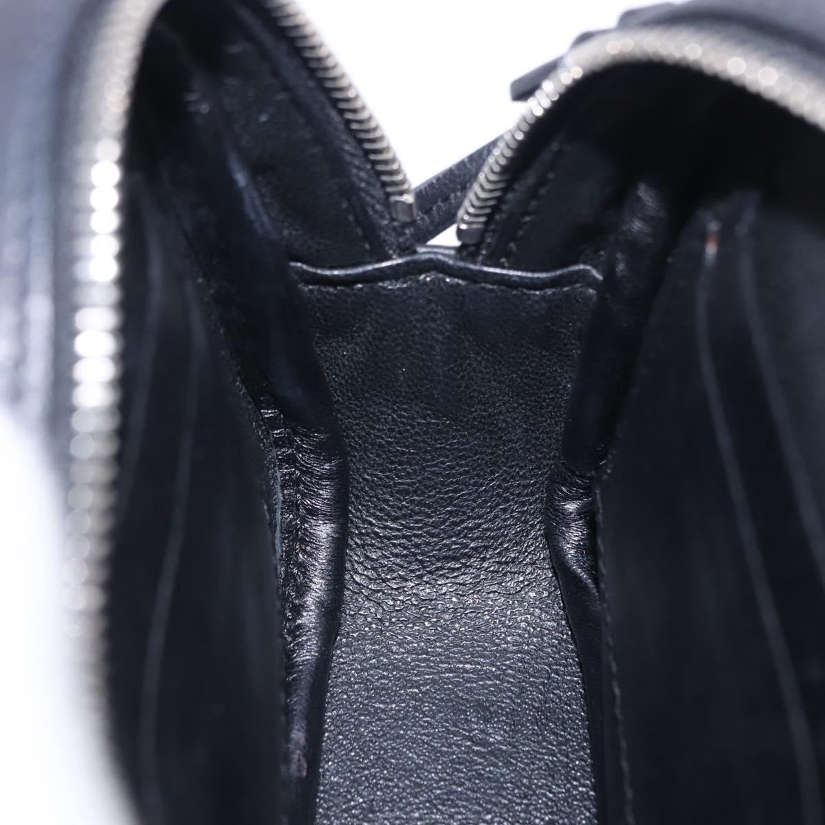 SAINT LAURENT Shoulder Bag Leather Black Silver 457574 Auth ka6144M