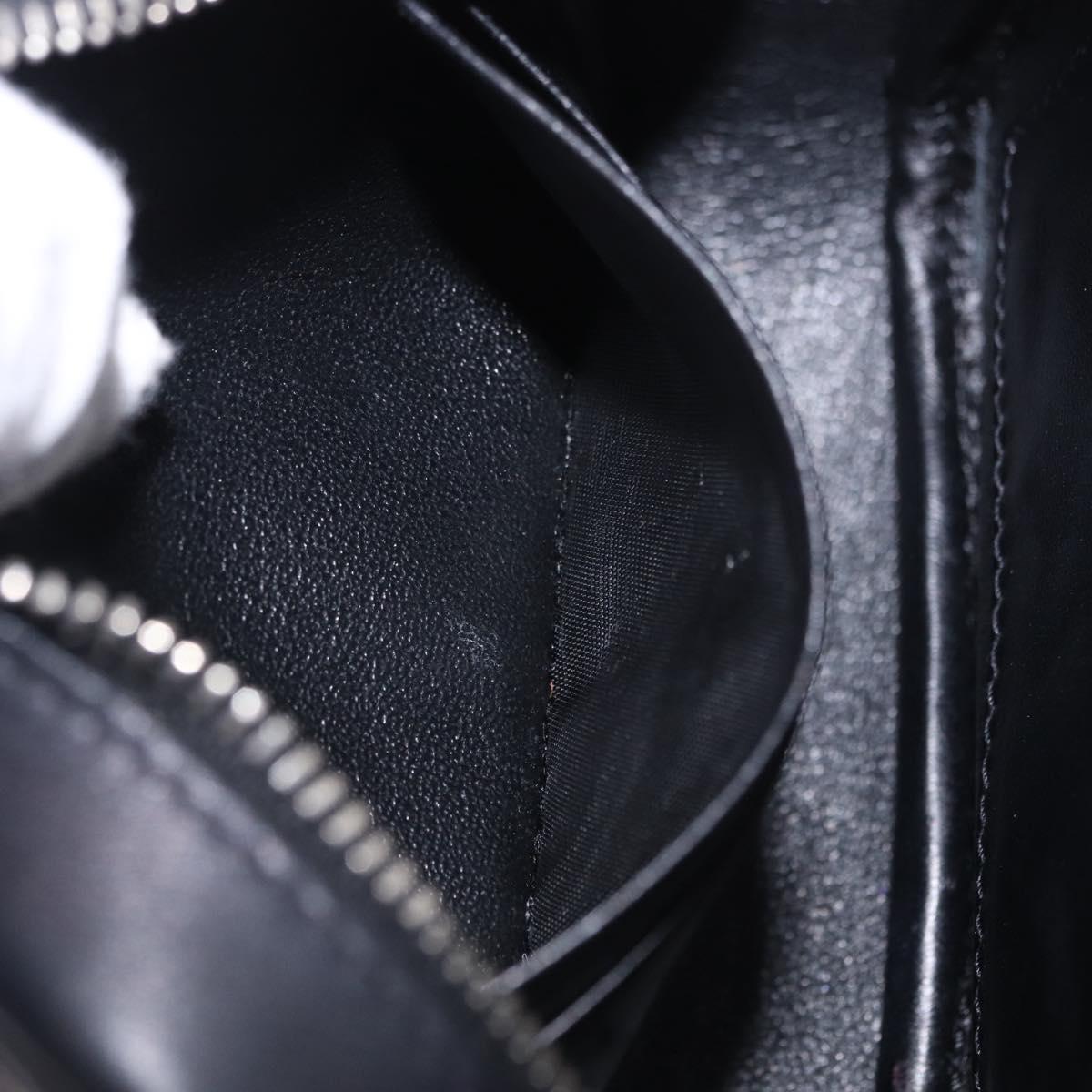 SAINT LAURENT Shoulder Bag Leather Black Silver 457574 Auth ka6144M