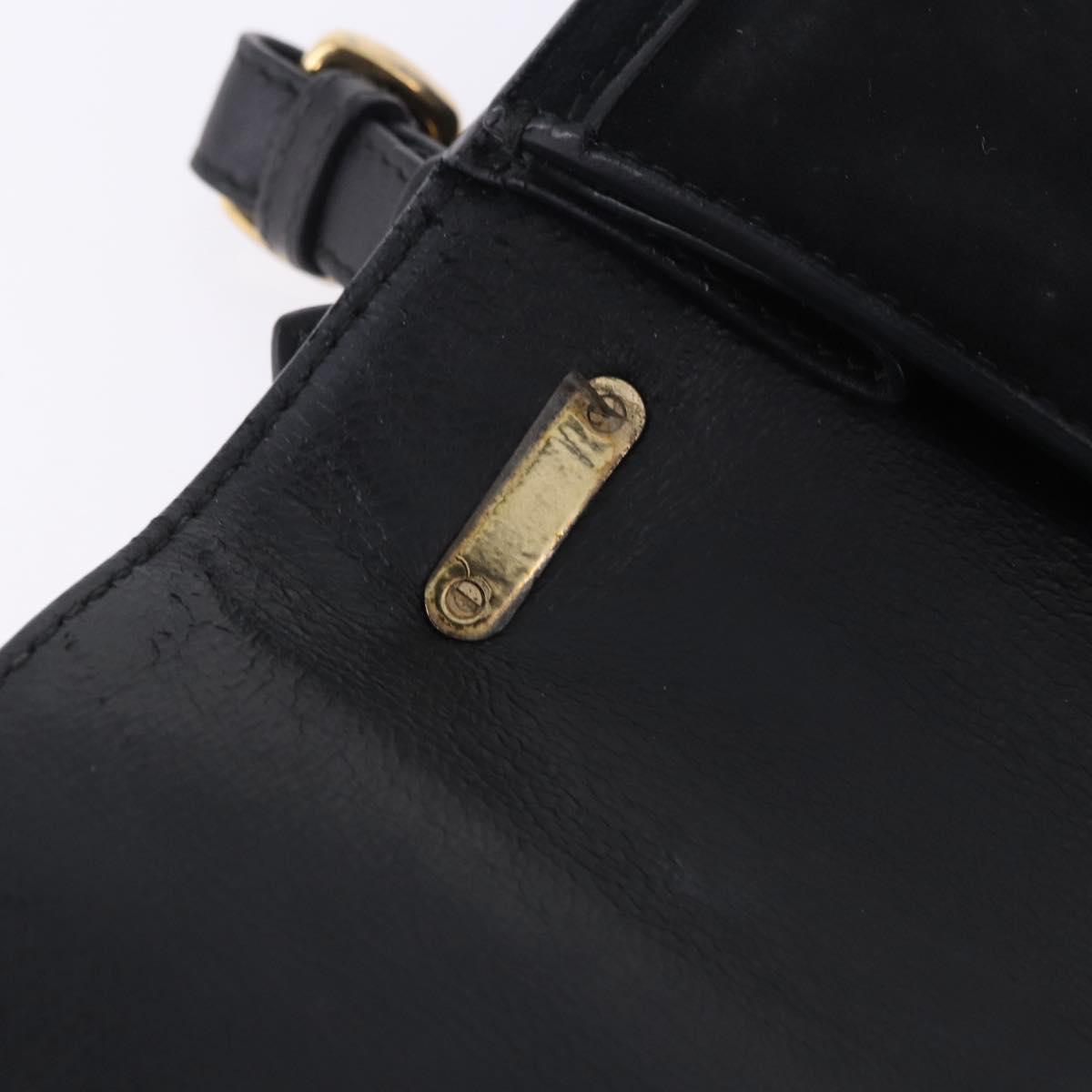Salvatore Ferragamo Gancini Hand Bag Suede 2way Black Gold Tone Auth ka6147