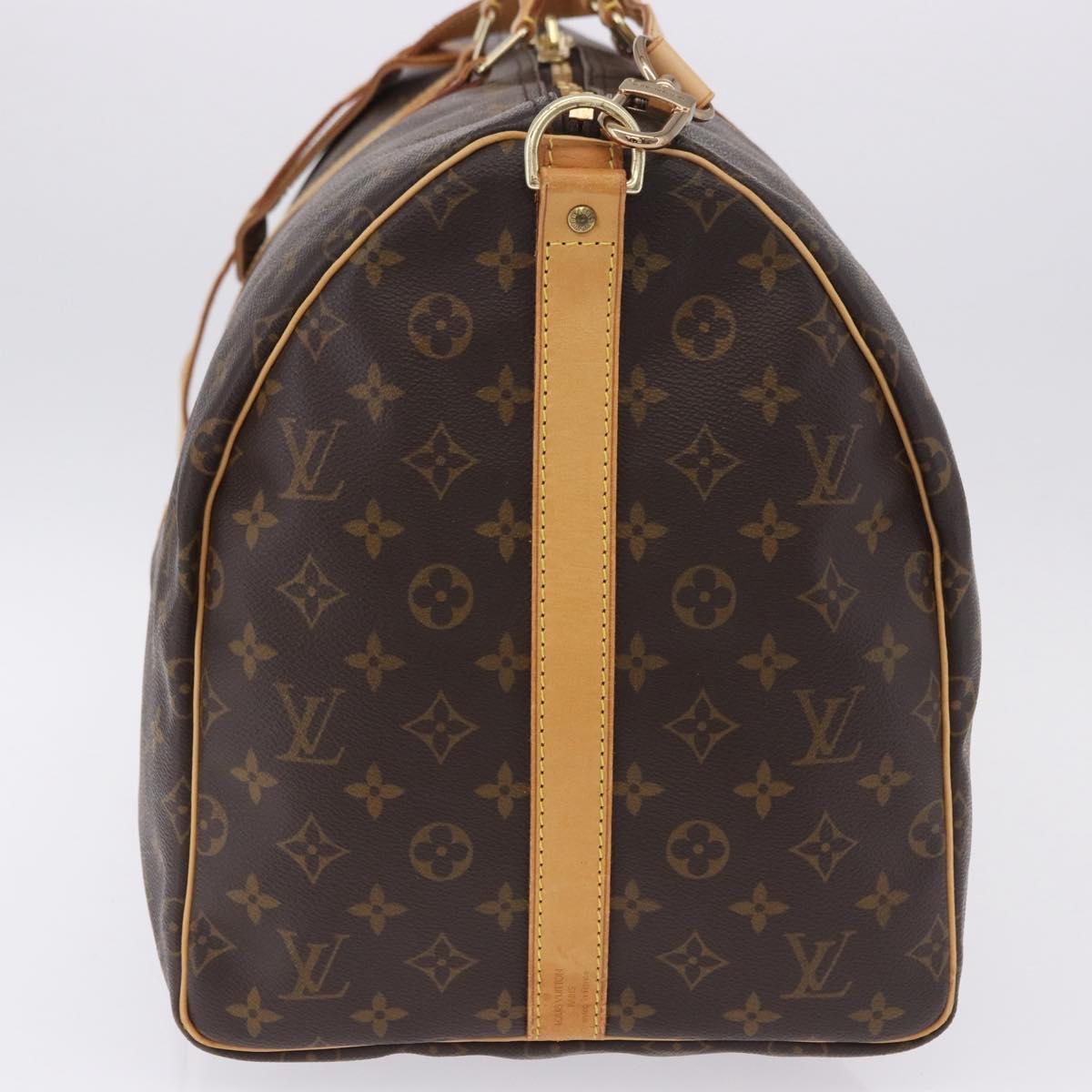 LOUIS VUITTON Monogram Keepall Bandouliere 55 Boston Bag M41414 LV Auth ka6148