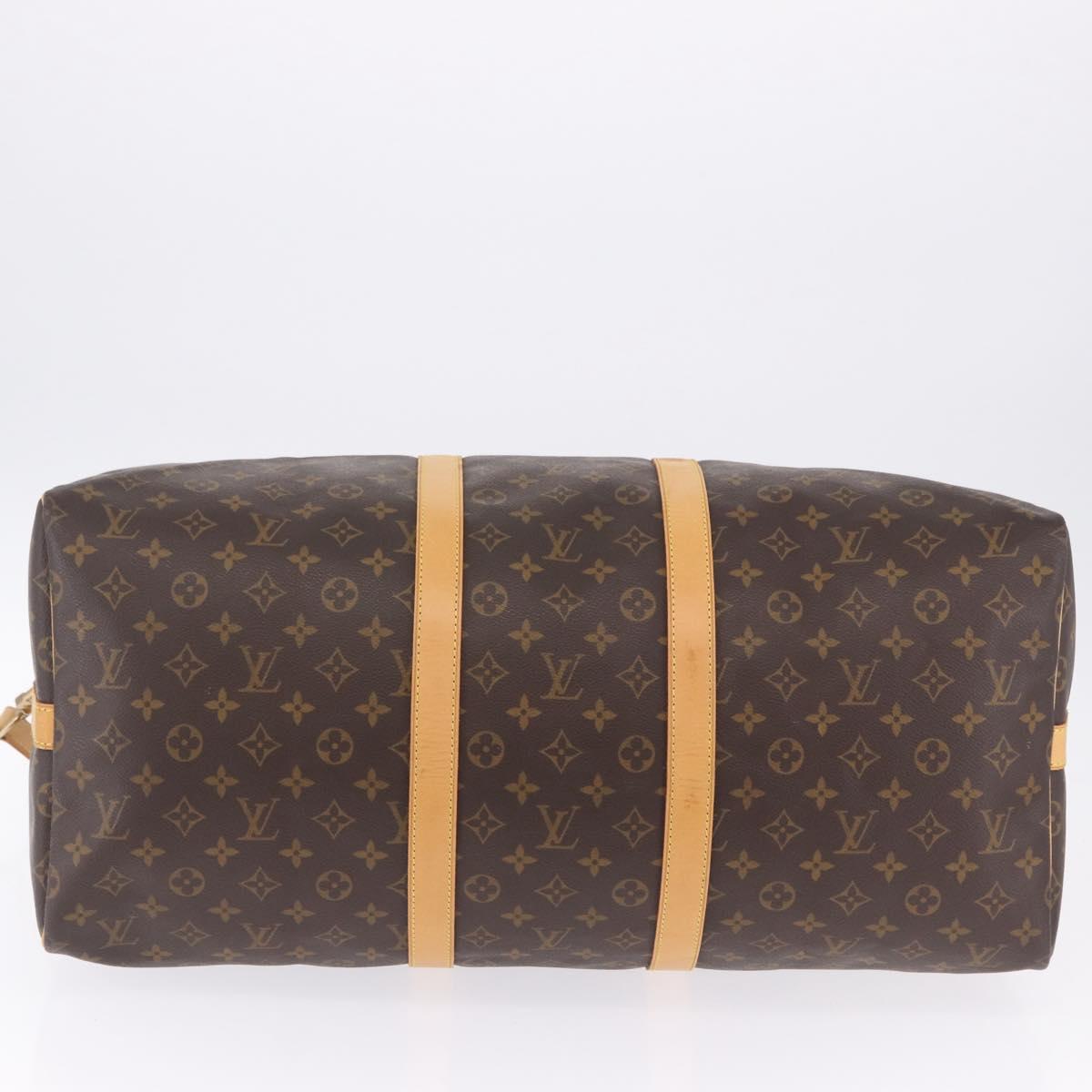 LOUIS VUITTON Monogram Keepall Bandouliere 55 Boston Bag M41414 LV Auth ka6148
