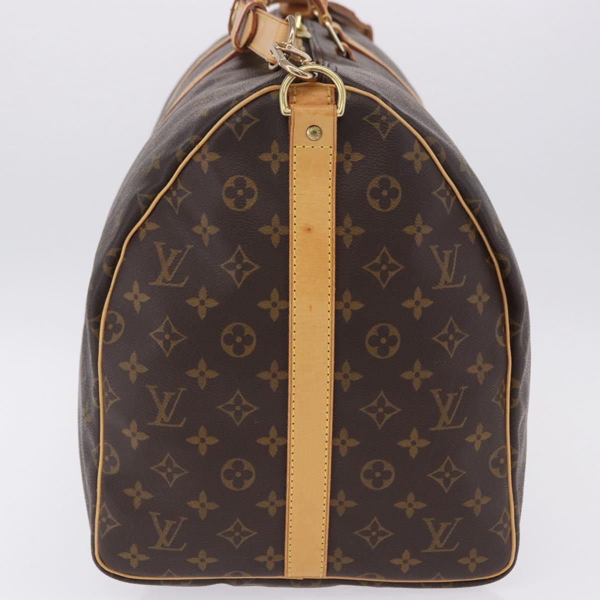 LOUIS VUITTON Monogram Keepall Bandouliere 55 Boston Bag M41414 LV Auth ka6148