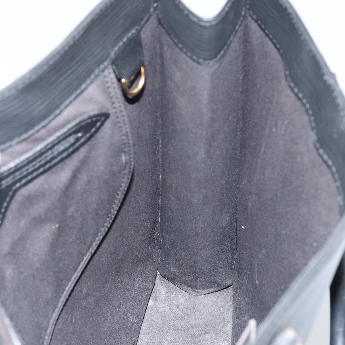 LOUIS VUITTON Epi Sac Plat PM Hand Bag Black M58658 LV Auth ka615