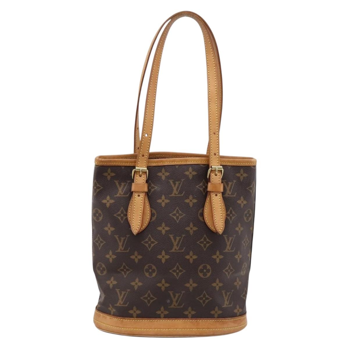 LOUIS VUITTON Monogram Bucket PM Shoulder Bag M42238 LV Auth ka6150