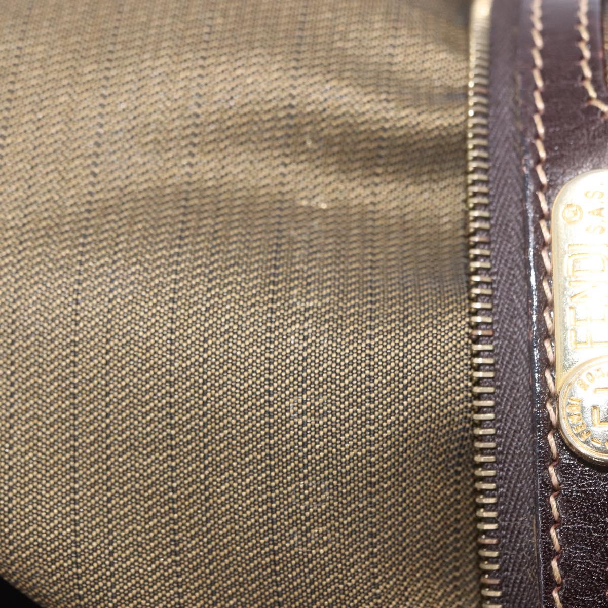 FENDI Zucca Canvas Hand Bag Brown Gold Tone Auth ka6152