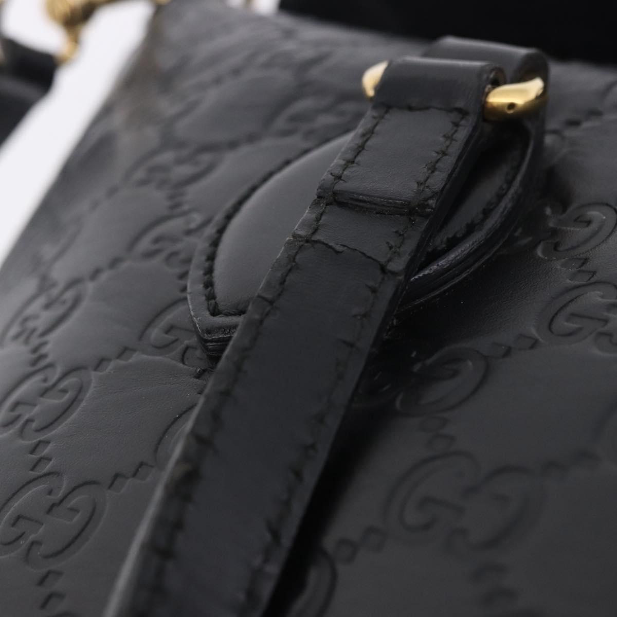 GUCCI GuccissimaGG Hand Bag Leather 2way Black Gold Tone 428226 Auth ka6153