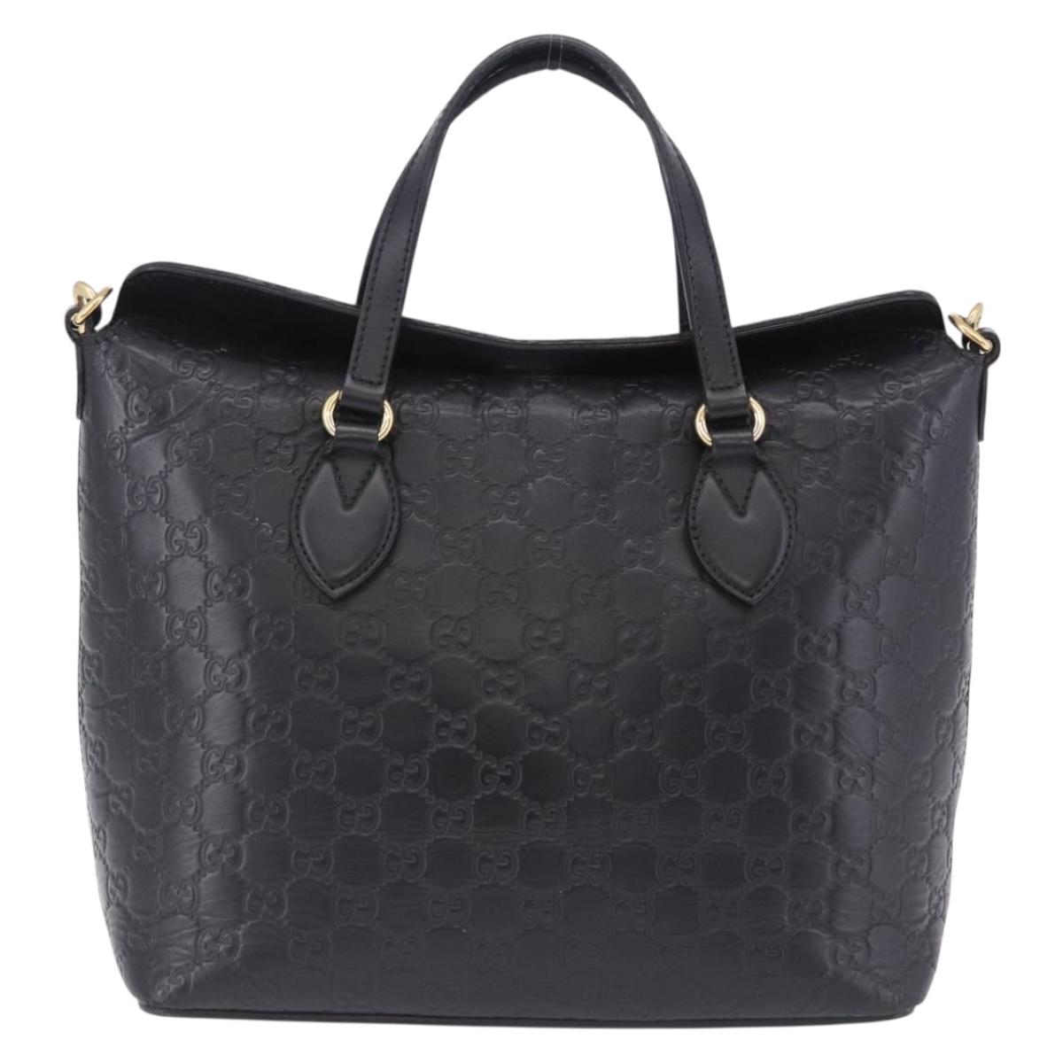 GUCCI GuccissimaGG Hand Bag Leather 2way Black Gold Tone 428226 Auth ka6153