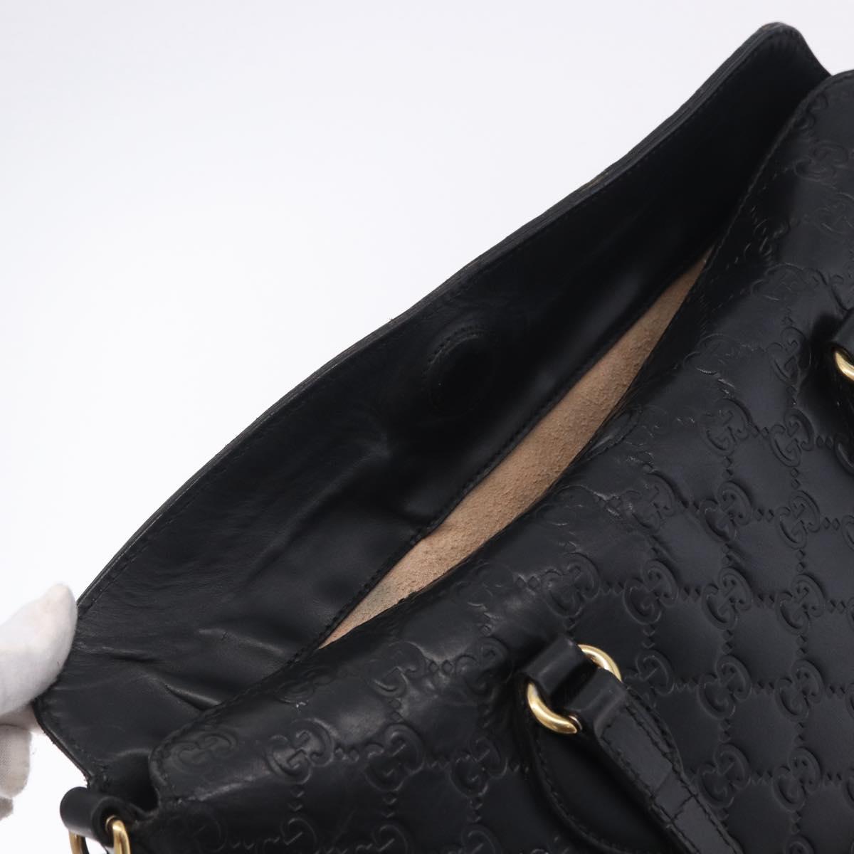 GUCCI GuccissimaGG Hand Bag Leather 2way Black Gold Tone 428226 Auth ka6153