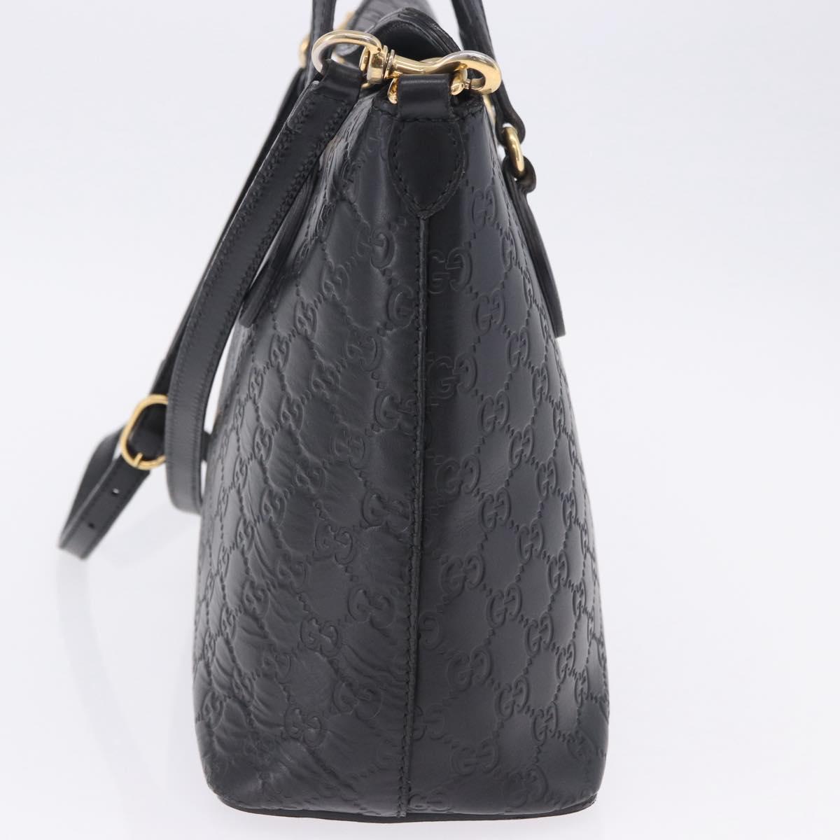 GUCCI GuccissimaGG Hand Bag Leather 2way Black Gold Tone 428226 Auth ka6153