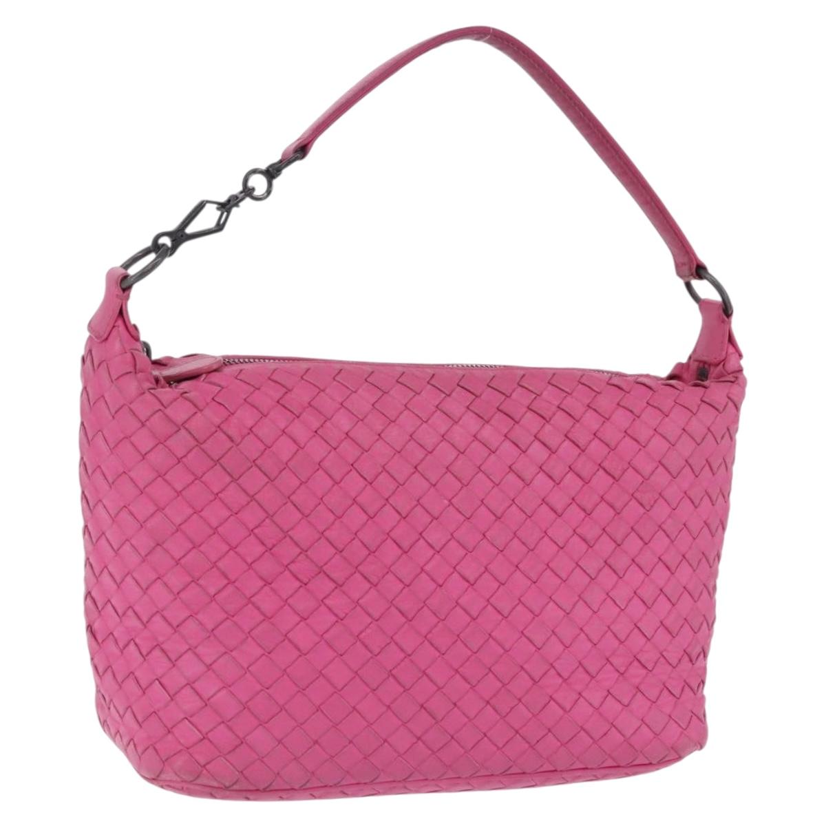 BOTTEGA VENETA INTRECCIATO Hand Bag Leather Pink Auth ka6162
