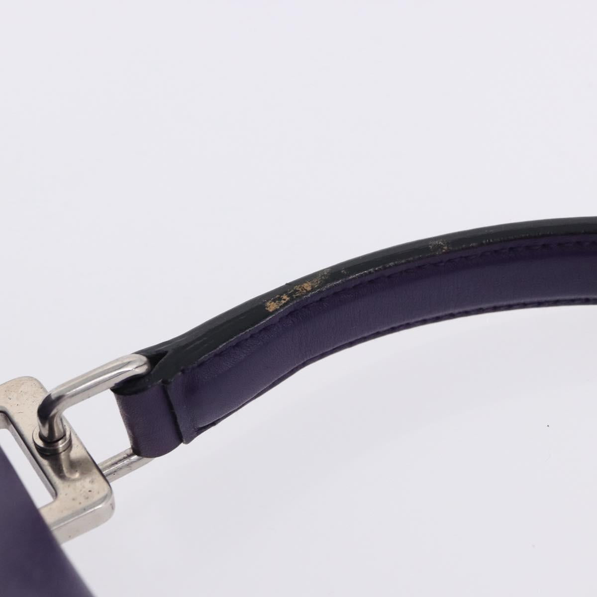 PRADA Hand Bag Leather Purple Silver Auth ka6163