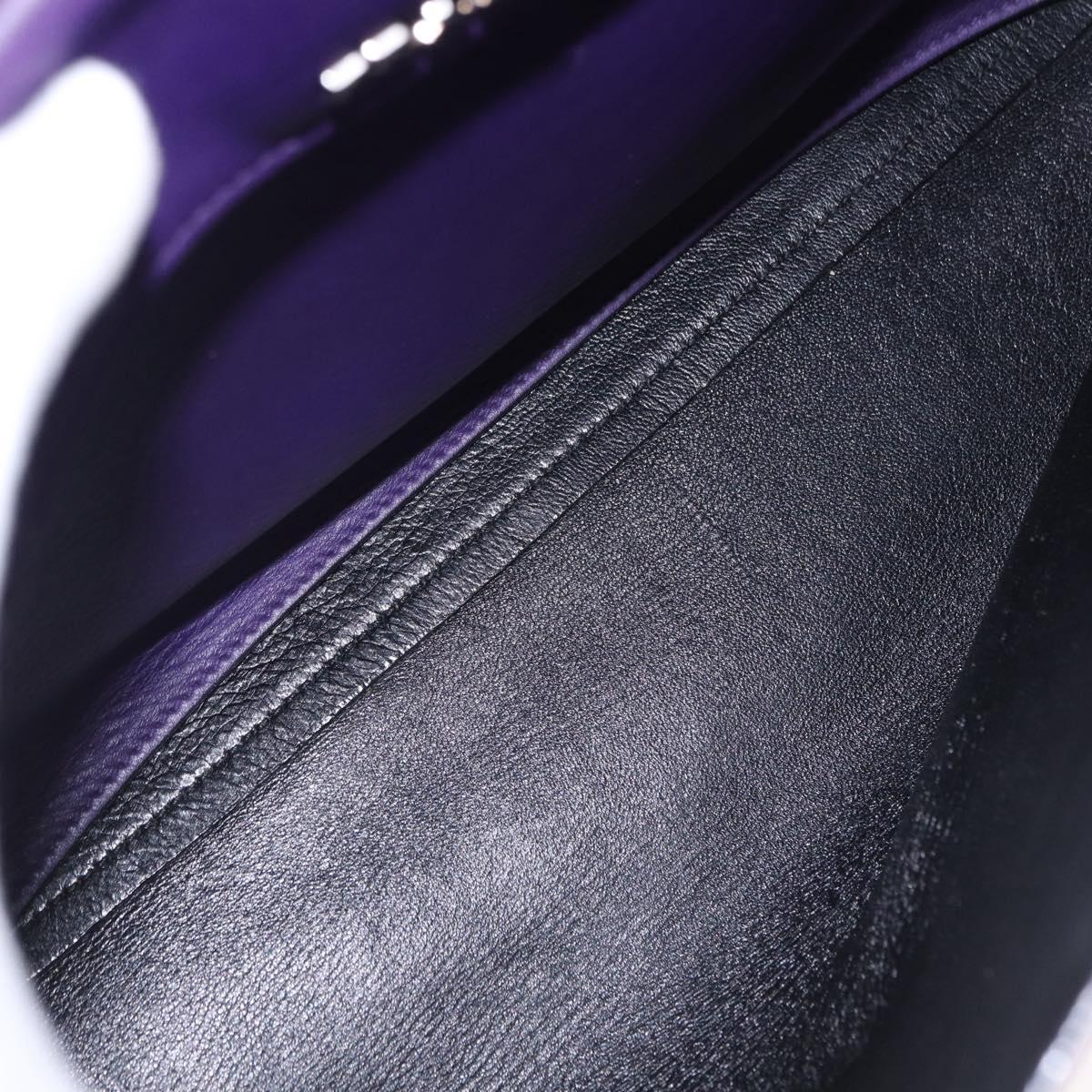 PRADA Hand Bag Leather Purple Silver Auth ka6163