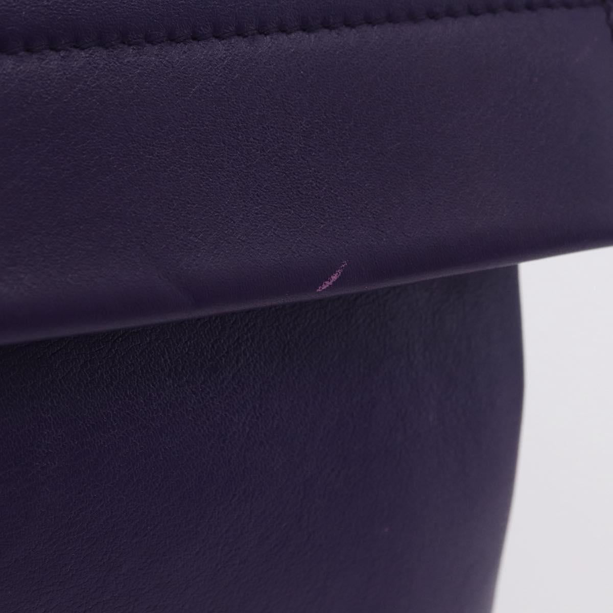 PRADA Hand Bag Leather Purple Silver Auth ka6163