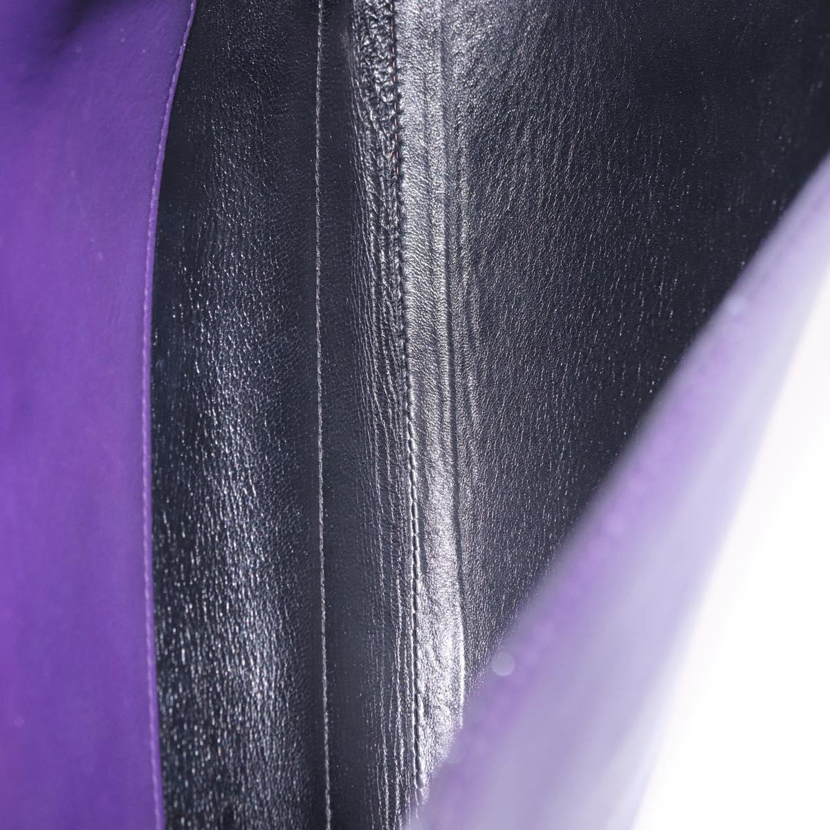 PRADA Hand Bag Leather Purple Silver Auth ka6163