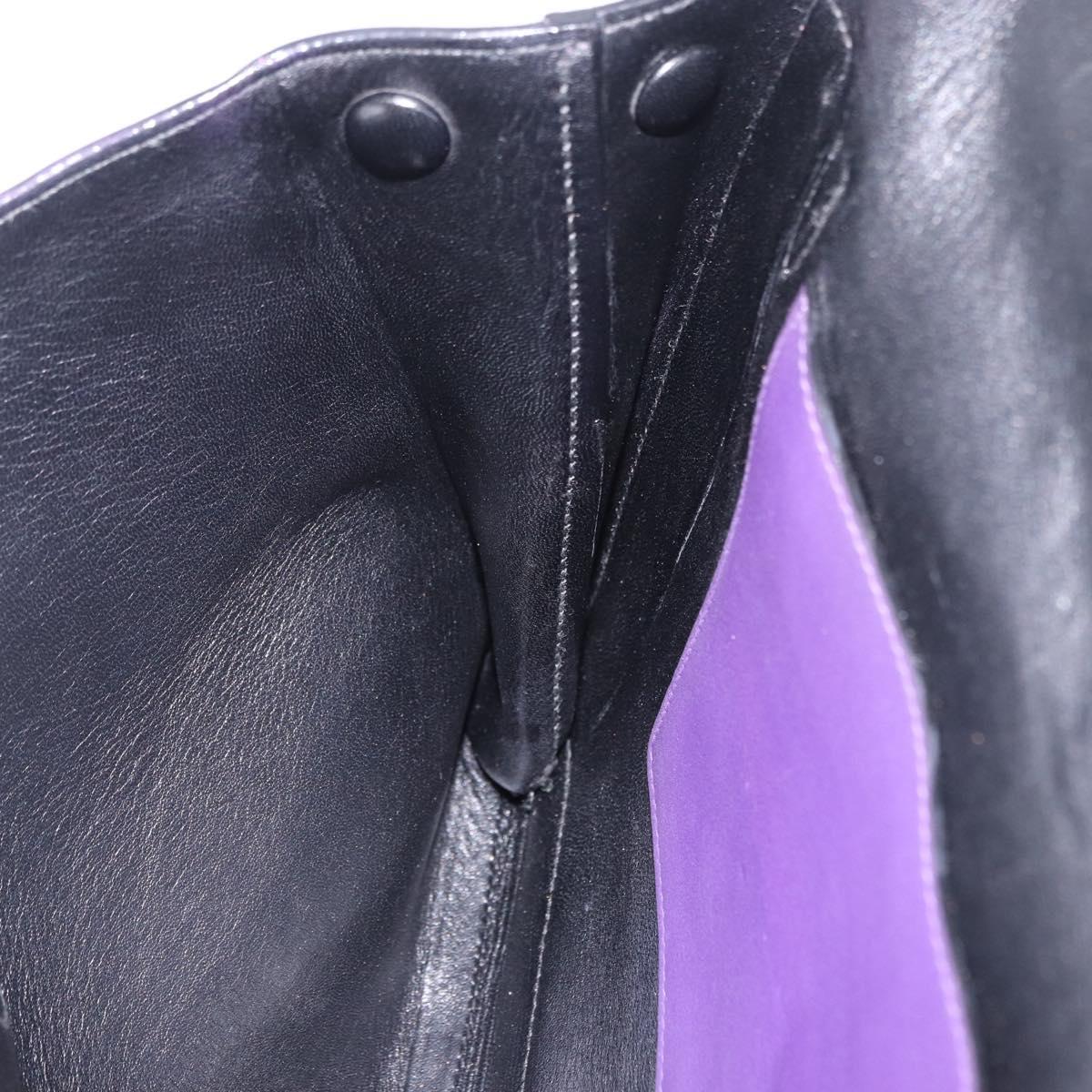 PRADA Hand Bag Leather Purple Silver Auth ka6163