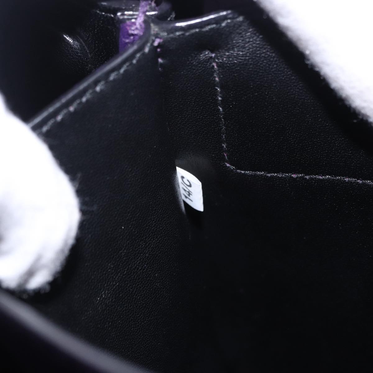 PRADA Hand Bag Leather Purple Silver Auth ka6163