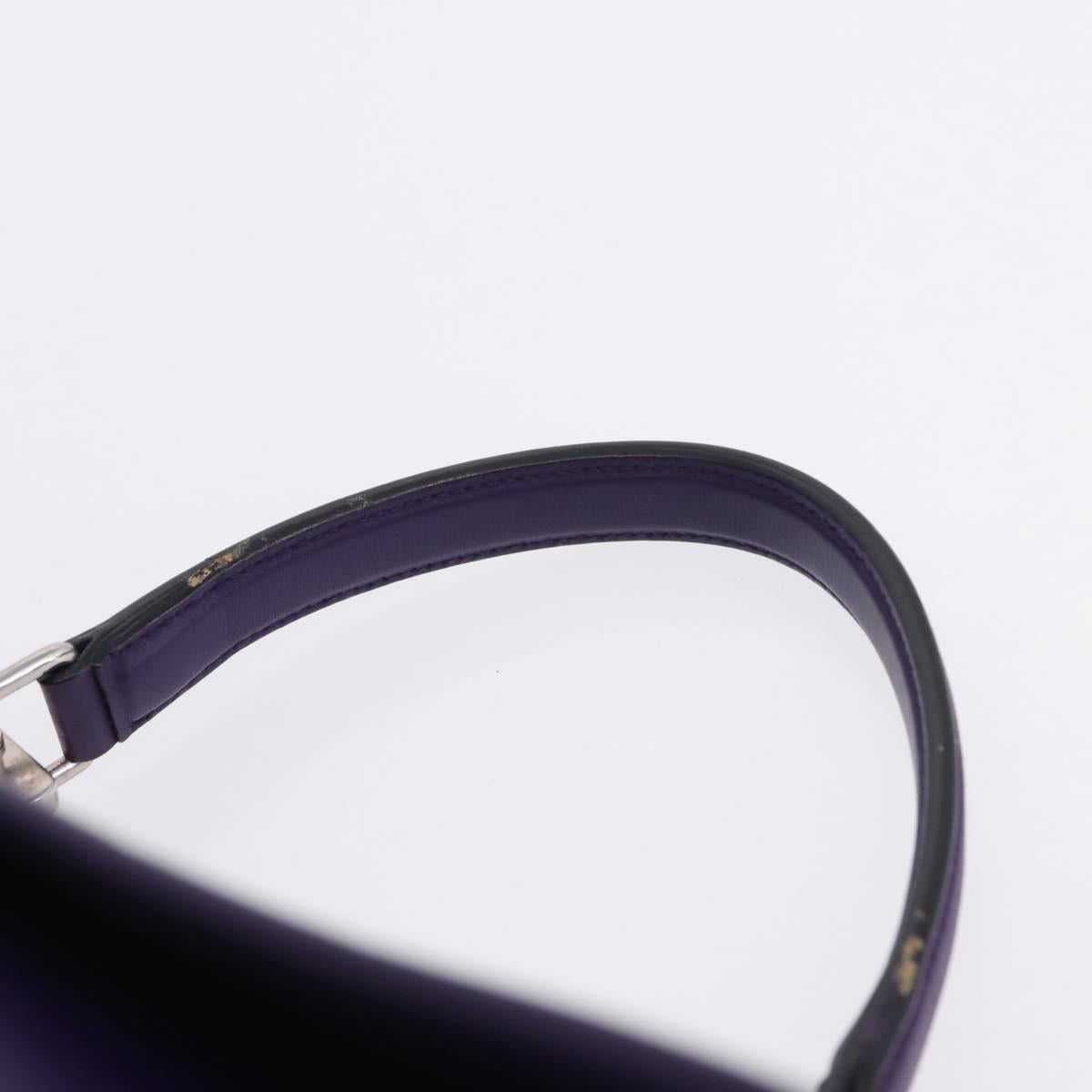PRADA Hand Bag Leather Purple Silver Auth ka6163