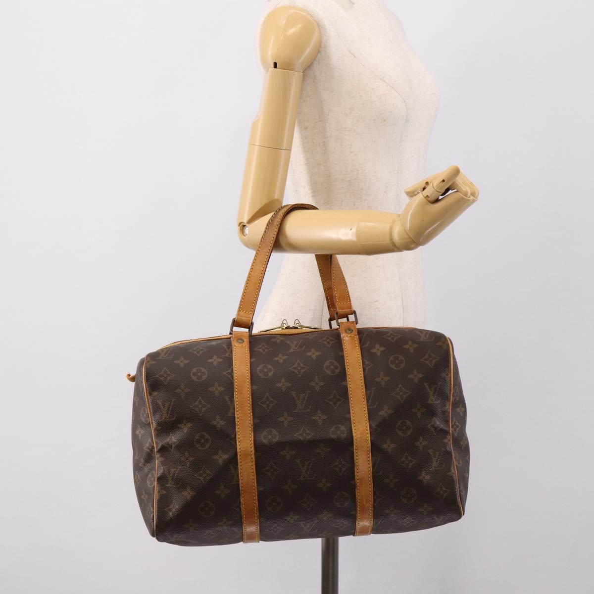 LOUIS VUITTON Monogram Sac Souple 35 Boston Bag M41626 LV Auth ka6164