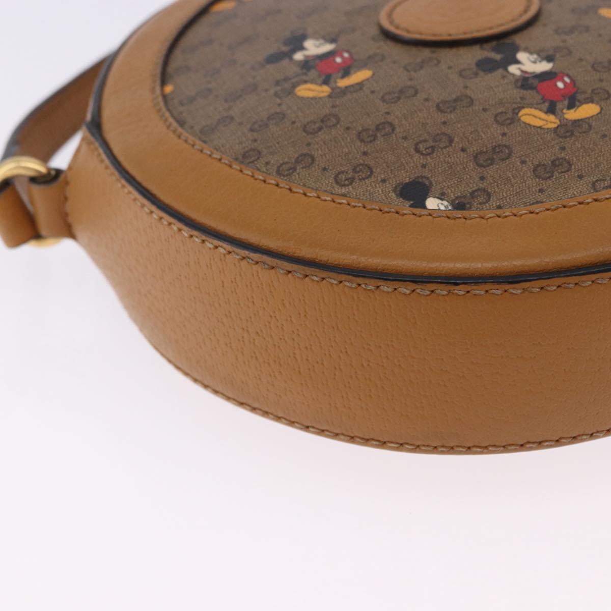 GUCCI x Disney MicroGG Mickey Shoulder Bag PVC Beige Gold 603938 Auth ka6167