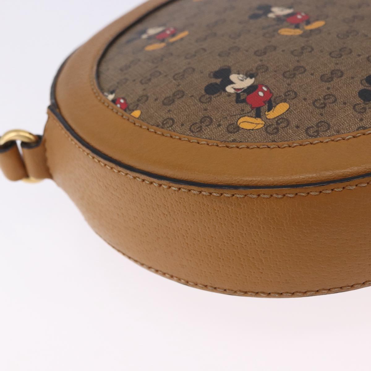 GUCCI x Disney MicroGG Mickey Shoulder Bag PVC Beige Gold 603938 Auth ka6167