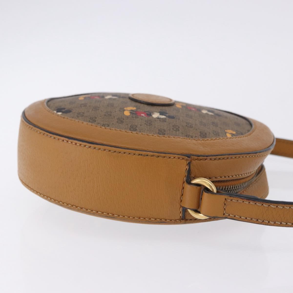 GUCCI x Disney MicroGG Mickey Shoulder Bag PVC Beige Gold 603938 Auth ka6167
