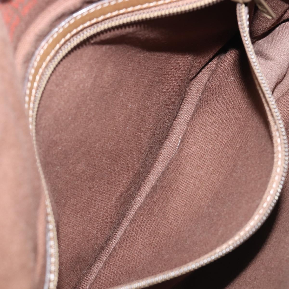 LOEWE Shoulder Bag Leather Beige Gold Tone Auth ka6169