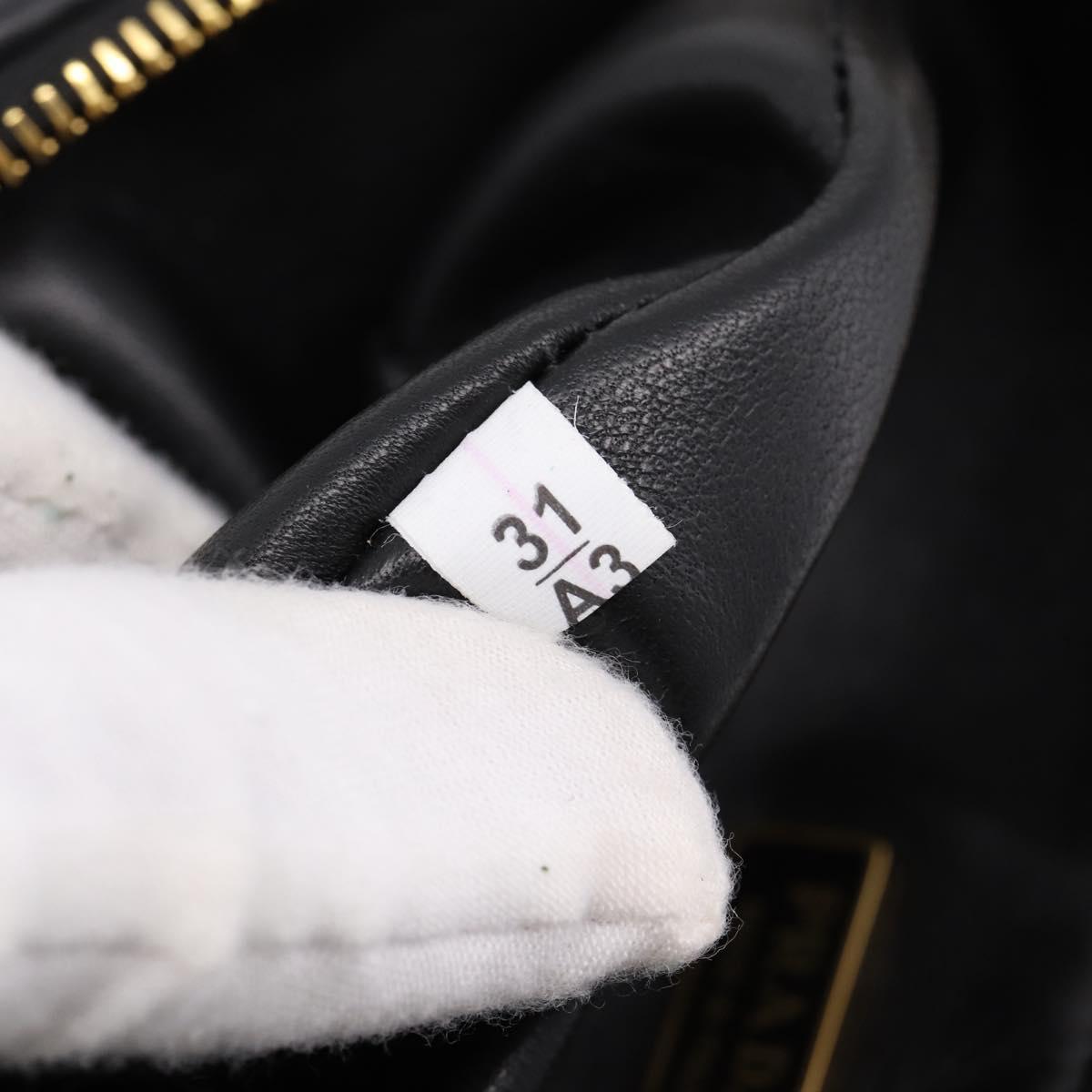 PRADA Triangle Hand Bag Canvas Leather 2way Beige Black 1BC176 Auth ka6170M