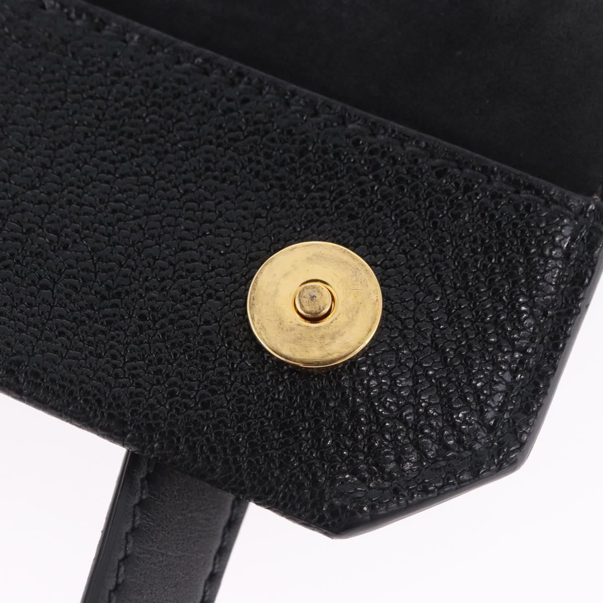 Miu Miu Shoulder Bag Leather Black Gold Tone Auth ka6173M