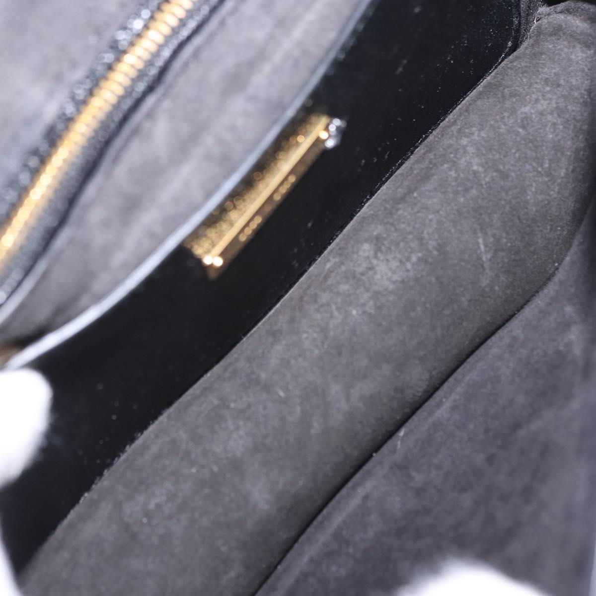 Miu Miu Shoulder Bag Leather Black Gold Tone Auth ka6173M