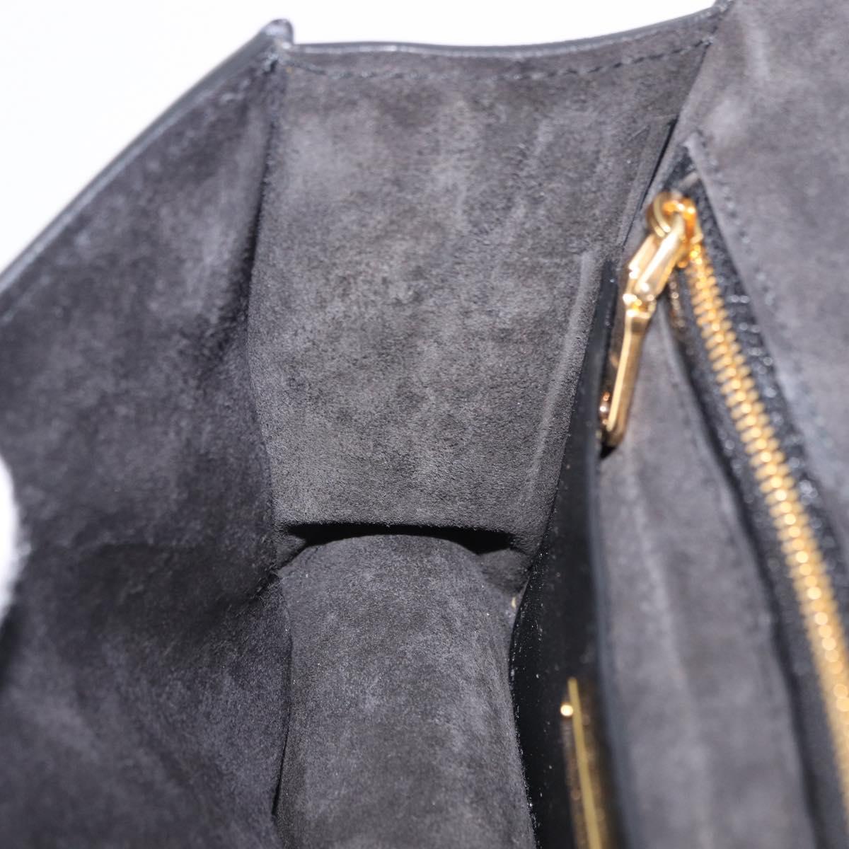 Miu Miu Shoulder Bag Leather Black Gold Tone Auth ka6173M