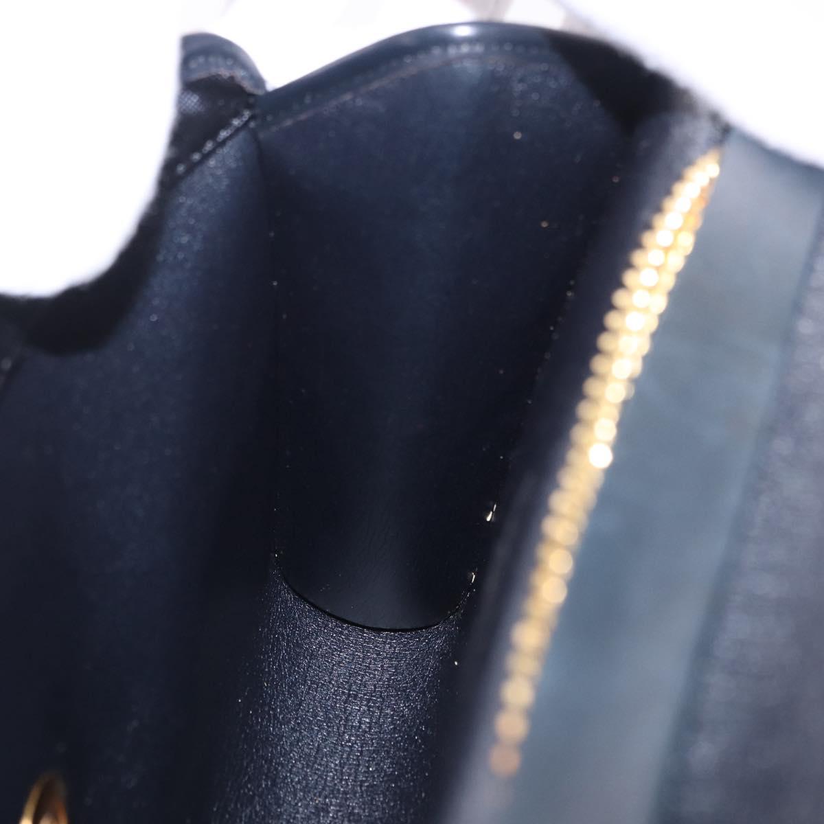 Christian Dior Chain Shoulder Bag Canvas Black Gold Tone Auth ka6175