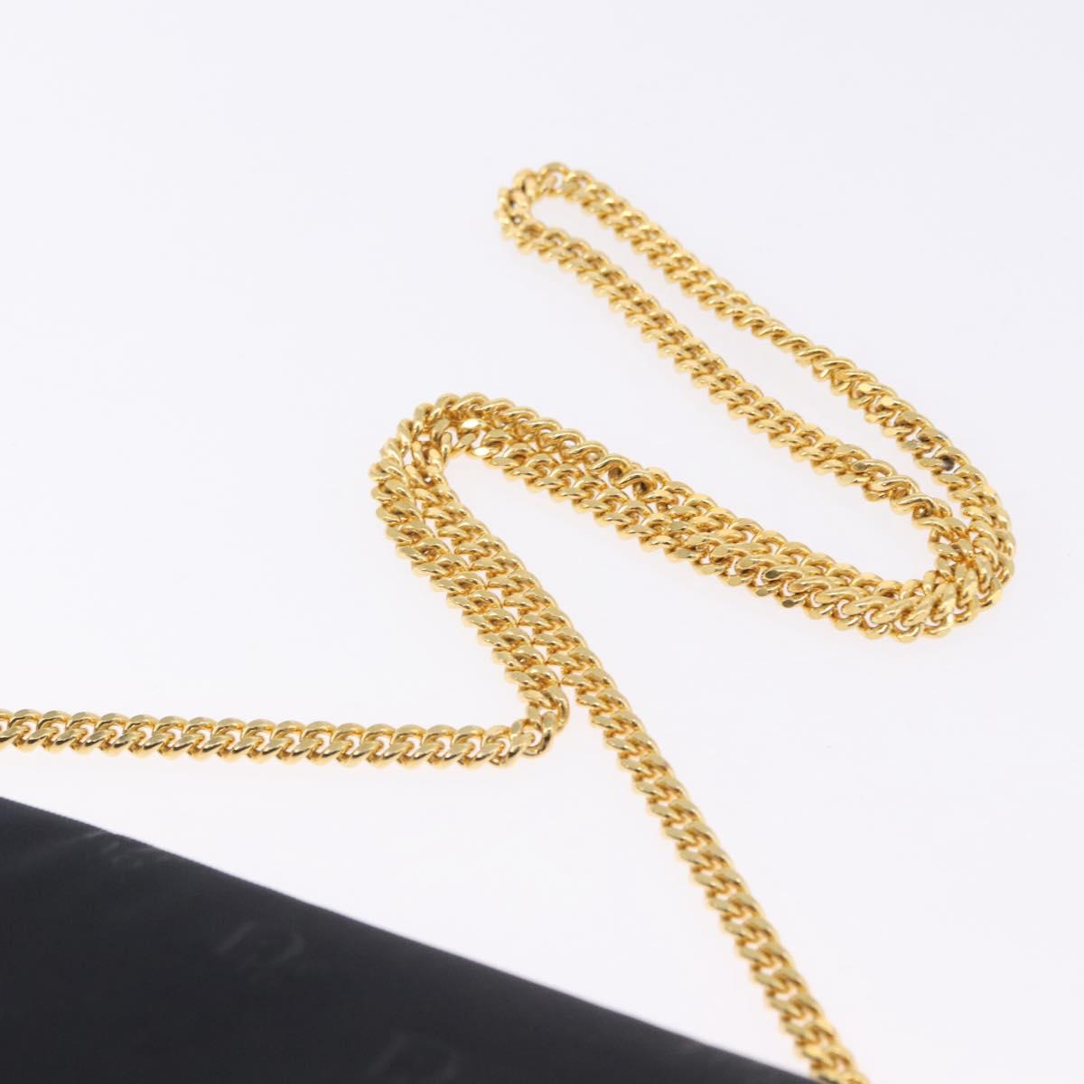 Christian Dior Chain Shoulder Bag Canvas Black Gold Tone Auth ka6175
