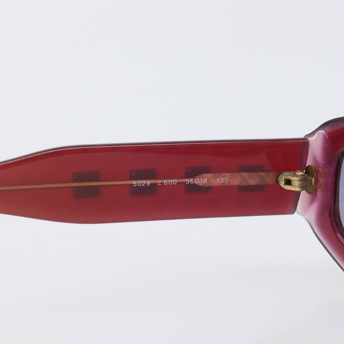 CHANEL Sunglasses Plastic Red Gold Tone CC Auth ka6179
