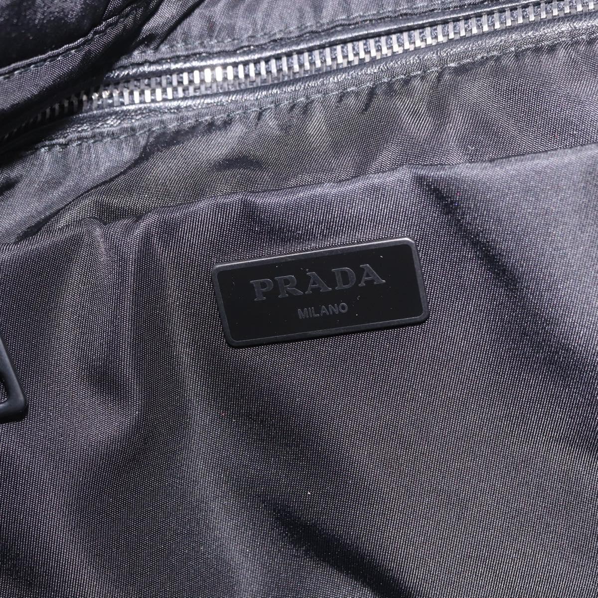 PRADA Hand Bag Nylon Gray Silver Auth ka6185A