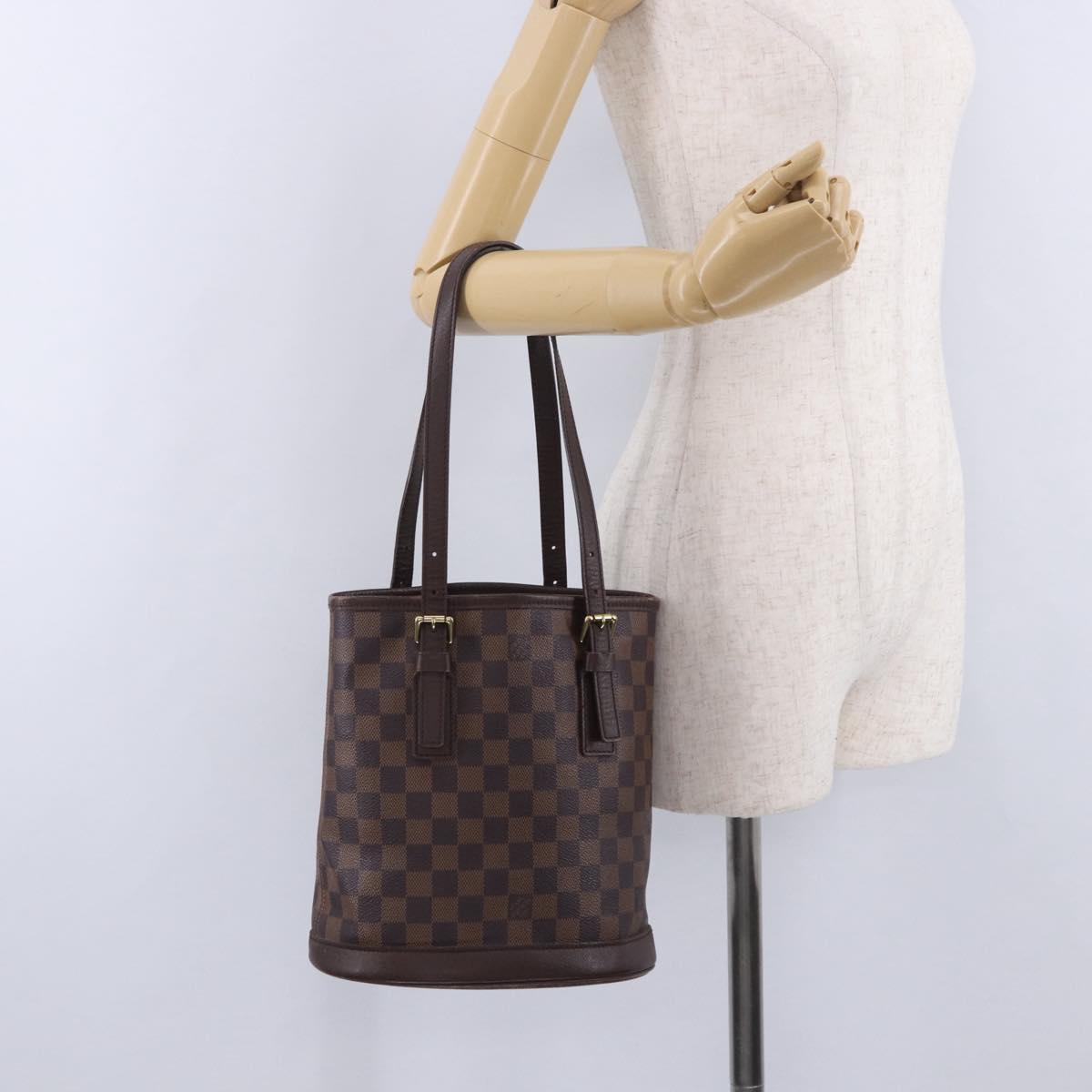 LOUIS VUITTON Damier Ebene Marais Shoulder Bag N42240 LV Auth ka6186