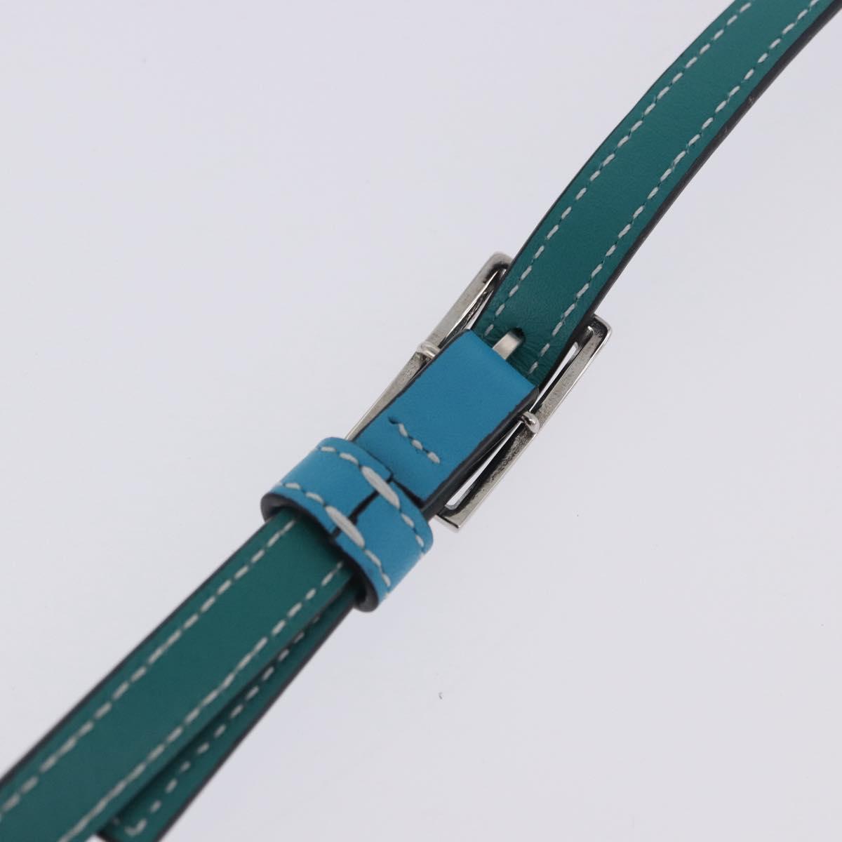 LOEWE Heel Pouch Shoulder Bag Leather Emerald Green Auth ka6187V