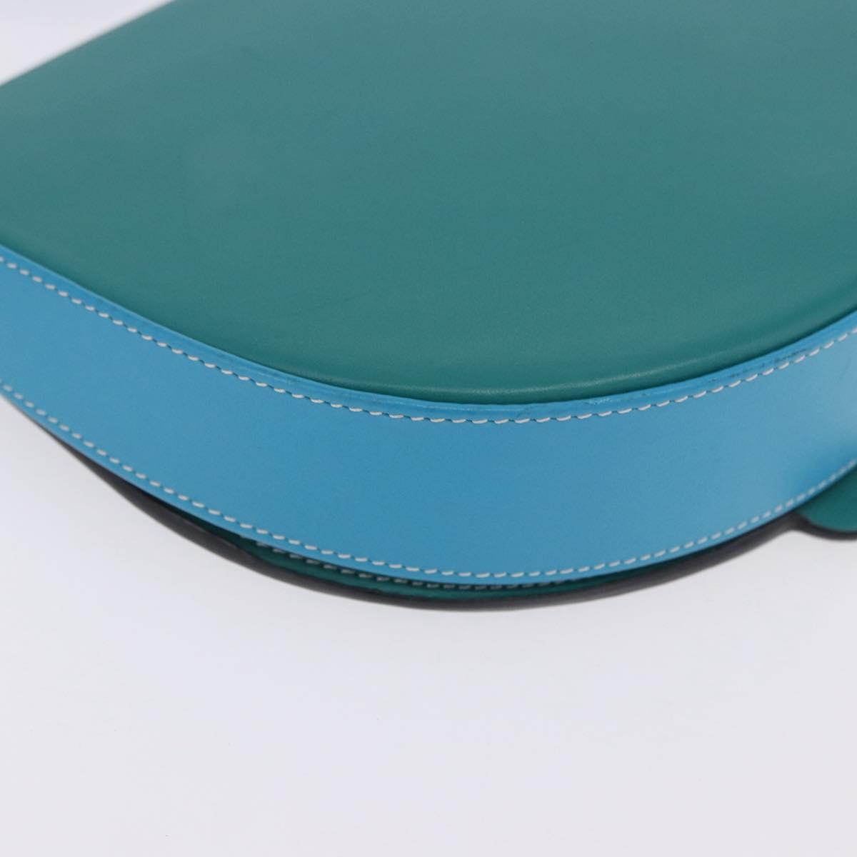 LOEWE Heel Pouch Shoulder Bag Leather Emerald Green Auth ka6187V