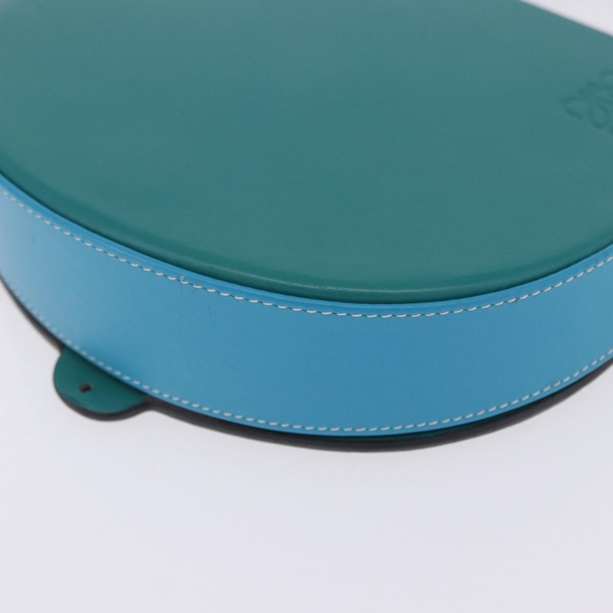 LOEWE Heel Pouch Shoulder Bag Leather Emerald Green Auth ka6187V