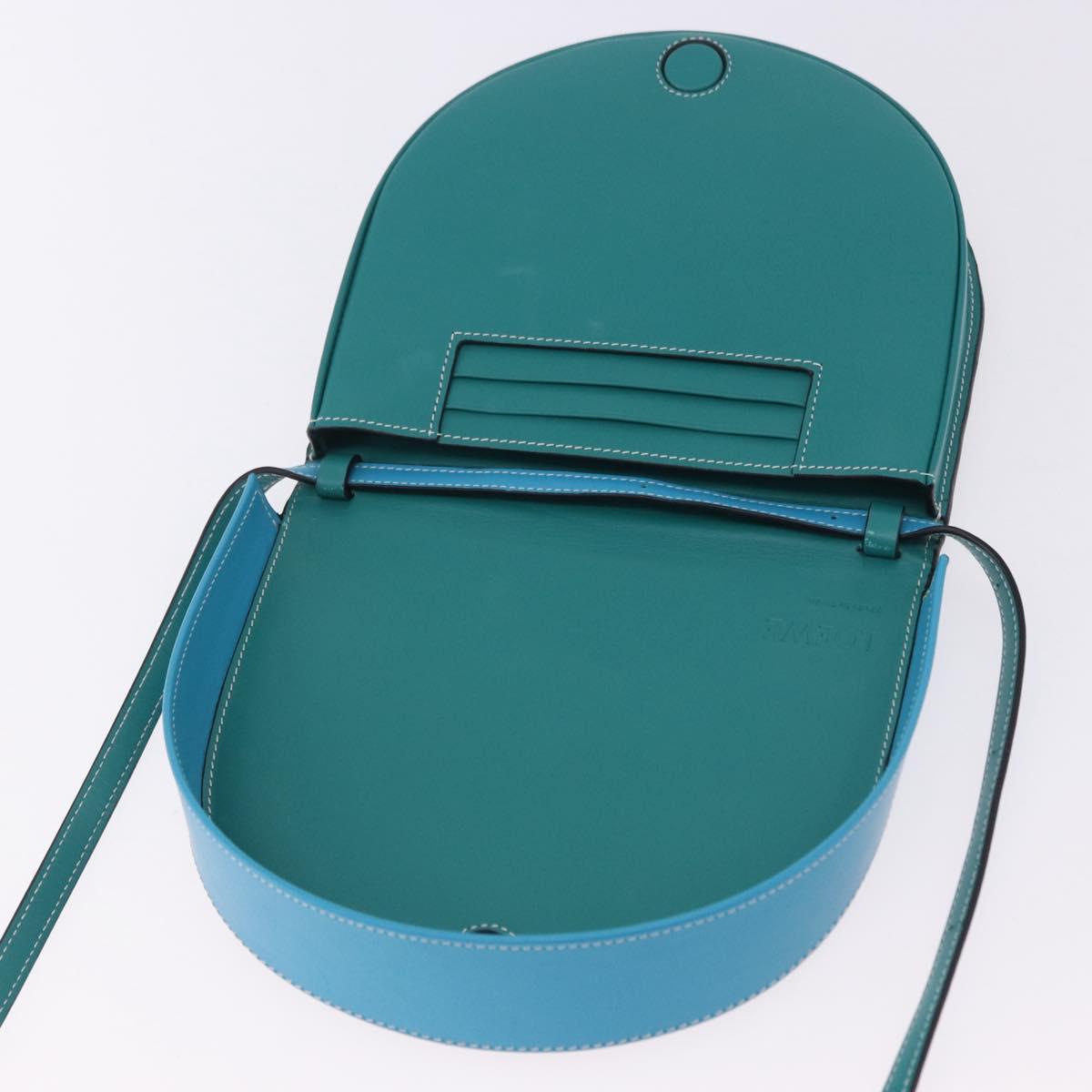LOEWE Heel Pouch Shoulder Bag Leather Emerald Green Auth ka6187V