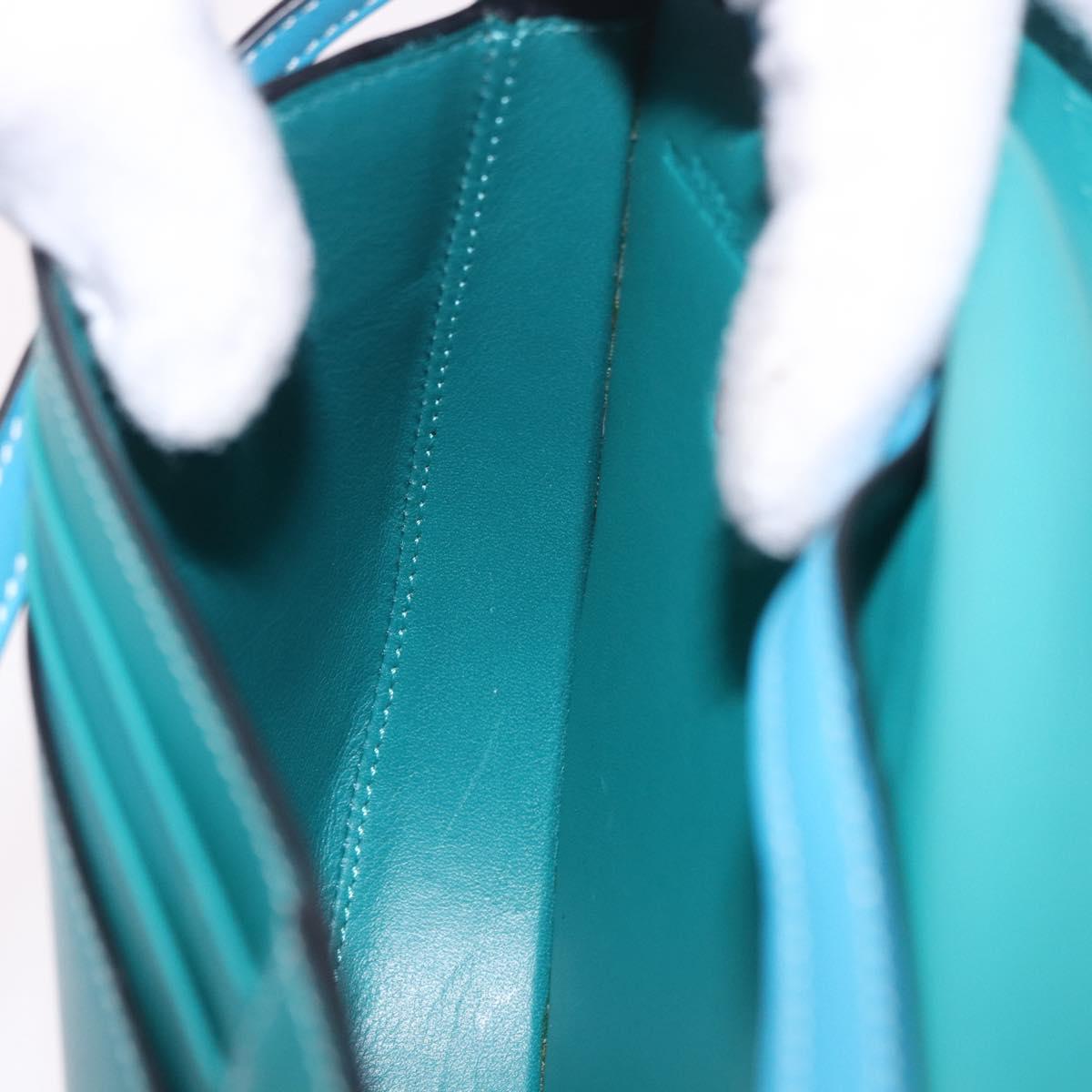 LOEWE Heel Pouch Shoulder Bag Leather Emerald Green Auth ka6187V