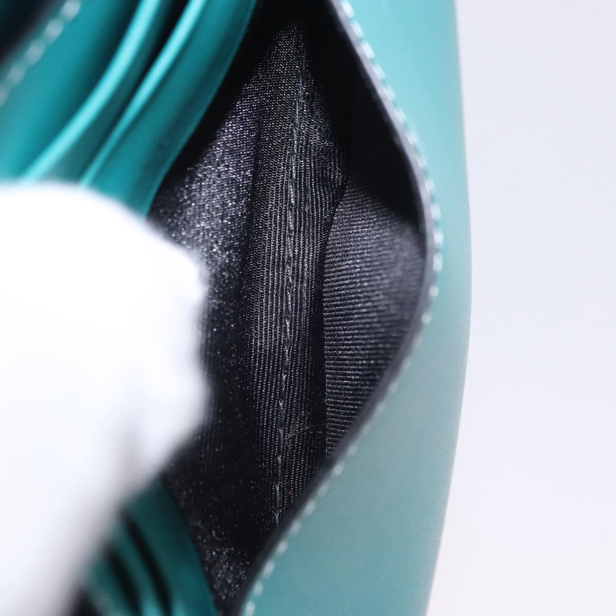 LOEWE Heel Pouch Shoulder Bag Leather Emerald Green Auth ka6187V