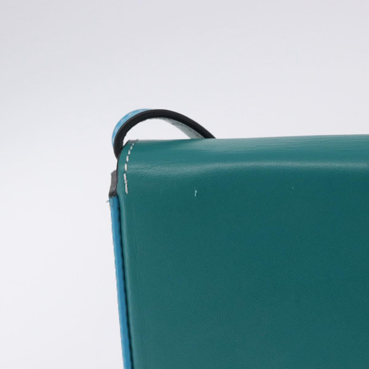 LOEWE Heel Pouch Shoulder Bag Leather Emerald Green Auth ka6187V