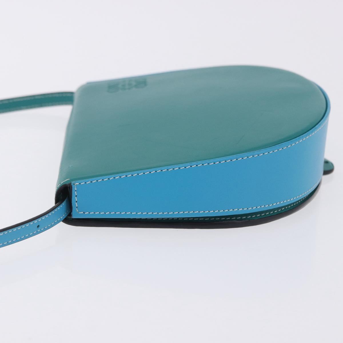 LOEWE Heel Pouch Shoulder Bag Leather Emerald Green Auth ka6187V