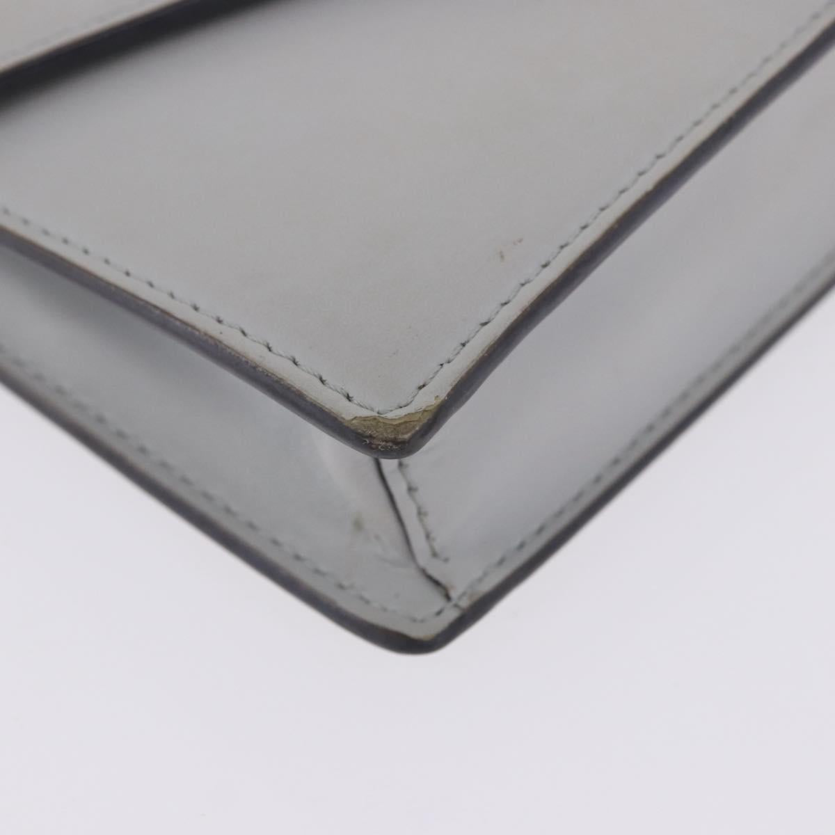 FENDI F is Fendi Chain Shoulder Wallet Leather Gray Silver 8BS006 Auth ka6188A