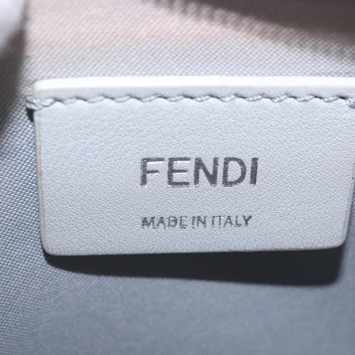FENDI F is Fendi Chain Shoulder Wallet Leather Gray Silver 8BS006 Auth ka6188A