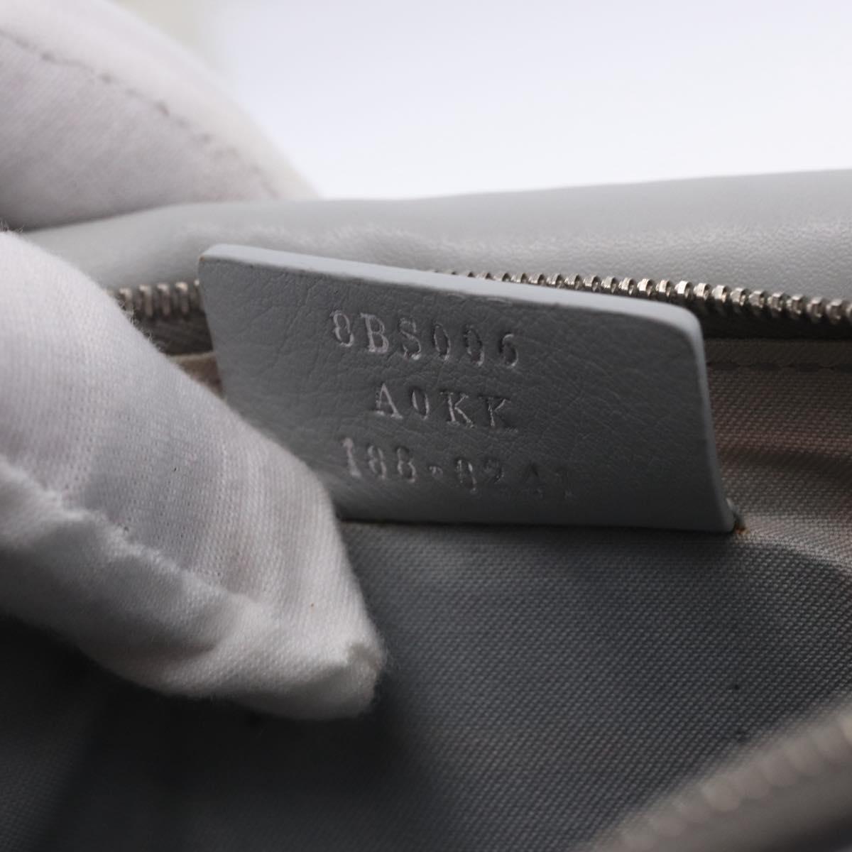 FENDI F is Fendi Chain Shoulder Wallet Leather Gray Silver 8BS006 Auth ka6188A